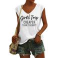 Girls Trip Cheaper Than Therapy Women's V-neck Casual Sleeveless Tank Top