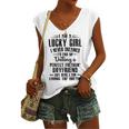 I Am A Lucky Girl I Never Dreamed Im End Up Dating A Perfect Freakin V2 Women's V-neck Casual Sleeveless Tank Top