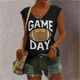 Football Player Vintage Game Day Women's V-neck Casual Sleeveless Tank Top