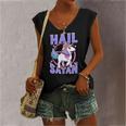 Hail Satan Unicorn Rainbow Satanic Heavy Metal Pun Women's V-neck Tank Top