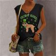 Irish Girl Leprechaun Poodle Dog St Patricks Day Kids Women's V-neck Casual Sleeveless Tank Top