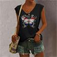 Paraguay Flag Butterfly Graphic Women's V-neck Tank Top
