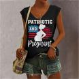 Womens Patriotic And Pregnant Baby Reveal 4Th Of July Pregnancy Women's Vneck Tank Top