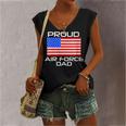 Womens Proud Air Force Dad Us Veterans 4Th Of July American Flag Women's Vneck Tank Top