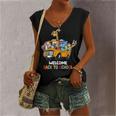 Welcome Back To School Zoo Animal Bus 477 Shirt Women's V-neck Casual Sleeveless Tank Top