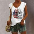 4Th Of July Sunflower Home Of The Free Because Of The Brave Women's Vneck Tank Top