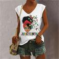Junenth Is My Independence Day Black Queen And Butterfly Women's V-neck Tank Top