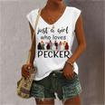 Just A Girl Who Loves Peckers 861 Shirt Women's V-neck Casual Sleeveless Tank Top