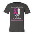 Every Disability Is Visible Eosinophilic Disease Awareness Pink Ribbon Eosinophilic Disease Eosinophilic Disease Awareness Unisex Jersey Short Sleeve Crewneck Tshirt