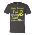 Ewings Sarcoma Dad Most People Never Meet Their Hero I Raised Mine Yellow Ribbon Ewings Sarcoma Ewings Sarcoma Awareness Unisex Jersey Short Sleeve Crewneck Tshirt