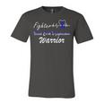 Fighter Vocal Cord Dysfunction Warrior Heartbeat Blue Ribbon Vcd Vocal Cord Dysfunction Awareness Unisex Jersey Short Sleeve Crewneck Tshirt