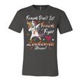 Friends Dont Let Friends Fight Leukemia Alone Unicorn Orange Ribbon Leukemia Leukemia Awareness Unisex Jersey Short Sleeve Crewneck Tshirt