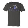 Gerd Awareness Heartbeat Periwinkle Blue Ribbon Gastroesophageal Reflux Disease Gerd Awareness Unisex Jersey Short Sleeve Crewneck Tshirt