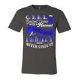 Gerd Doesnt Come With A Manual It Comes With A Family Who Never Gives Up Periwinkle Blue Ribbon Gastroesophageal Reflux Disease Gerd Awareness Unisex Jersey Short Sleeve Crewneck Tshirt