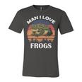 Man I Love Frogs Funny Retro Frog Unisex Jersey Short Sleeve Crewneck Tshirt