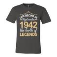 September 1942 Birthday Life Begins In September 1942 V2 Unisex Jersey Short Sleeve Crewneck Tshirt