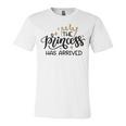 Baby Shower Text Design The Princess Has Arrived Unisex Jersey Short Sleeve Crewneck Tshirt