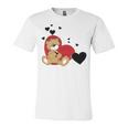 Cartoon Animal Happy Loving Teddy Bear Unisex Jersey Short Sleeve Crewneck Tshirt