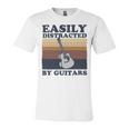 Easily Distracted By Guitars Quote For A Guitar Player Racerback Unisex Jersey Short Sleeve Crewneck Tshirt