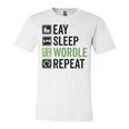 Eat Eat Sleep Wordle Repeat Wordle Lover Wordle Addict Unisex Jersey Short Sleeve Crewneck Tshirt