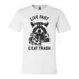 Live Fast Eat Trash Funny Raccoon Hiking Unisex Jersey Short Sleeve Crewneck Tshirt