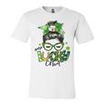 One Lucky Cna Messy Bun Shamrocks St Patricks Day Unisex Jersey Short Sleeve Crewneck Tshirt