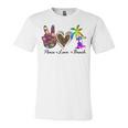 Peace Love Beach Summer Vacation Beach 185 Shirt Unisex Jersey Short Sleeve Crewneck Tshirt