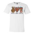 Peace Love Coffee Unisex Jersey Short Sleeve Crewneck Tshirt