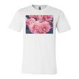 Pink Roses In Garden Unisex Jersey Short Sleeve Crewneck Tshirt