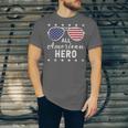 All American Hero Dad 4Th Of July Sunglasses Fathers Day Unisex Jersey Short Sleeve Crewneck Tshirt