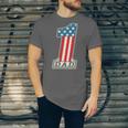 Number One Dad American Flag 4Th Of July Fathers Day Gift Unisex Jersey Short Sleeve Crewneck Tshirt