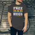 Free Dad Hugs Rainbow Lgbt Pride Fathers Day Jersey T-Shirt