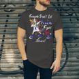 Friends Dont Let Friends Fight Chronic Fatigue Syndrome Cfs Alone Unicorn Blue Ribbon Chronic Fatigue Syndrome Support Cfs Awareness V2 Unisex Jersey Short Sleeve Crewneck Tshirt