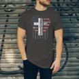 Jesus Is My Savior Usa Christian Faith Cross On Back Jersey T-Shirt