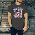 Just Here To Bang 4Th Of July American Flag Fourth Of July Jersey T-Shirt