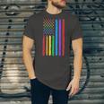 Lgbtq American Flag Pride Rainbow Gay Lesbian Bi Transgender Jersey T-Shirt