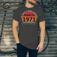 March 1971 50 Years Old Retro Vintage 50Th Birthday Unisex Jersey Short Sleeve Crewneck Tshirt