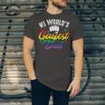 Mens 1 Worlds Gayest Dad Funny Fathers Day Lgbt Pride Rainbow 14 Shirt Unisex Jersey Short Sleeve Crewneck Tshirt