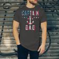 Patriotic Captain Dad American Flag Boat Owner 4Th Of July V2 Unisex Jersey Short Sleeve Crewneck Tshirt