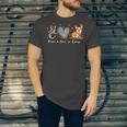 Peace Love Corgi Funny Corgi Dog Lover Pumpkin Fall Season V4 Unisex Jersey Short Sleeve Crewneck Tshirt