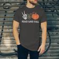 Peace Love Fall Peace Love Pumpkin Unisex Jersey Short Sleeve Crewneck Tshirt