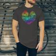 Rainbow Cloudy Heart Lgbt Gay & Lesbian Pride Jersey T-Shirt