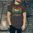 Rainbow Heart Skeleton Love Is Love Lgbt Gay Lesbian Pride Jersey T-Shirt