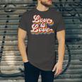 Rainbow Vintage Love Is Love Lgbt Gay Lesbian Pride Jersey T-Shirt