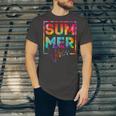 Summer Vibes Tie Dye Hello Summer Vacation Unisex Jersey Short Sleeve Crewneck Tshirt