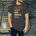 Vintage Husband Daddy Iron Worker Hero Fathers Day Jersey T-Shirt