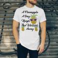 A Pineapple A Day Keeps The Worries Away Funny Pineapple Gift Pineapple Lover Unisex Jersey Short Sleeve Crewneck Tshirt