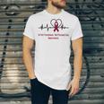 Arteriovenous Malformation Awareness Heartbeat Burgundy Ribbon Arteriovenous Malformation Support Arteriovenous Malformation Awareness Unisex Jersey Short Sleeve Crewneck Tshirt