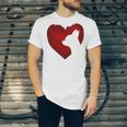 Chihuahua Shape With Red Heart Painting For Valentine Day Unisex Jersey Short Sleeve Crewneck Tshirt