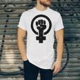 Feminist Raised Fist - Distressed Fitted Unisex Jersey Short Sleeve Crewneck Tshirt